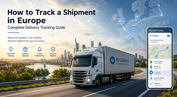 Nadzorna ploča za praćenje pošiljaka u europskoj logistici koja prikazuje rute kamiona, GPS praćenje i statuse isporuke diljem Europe